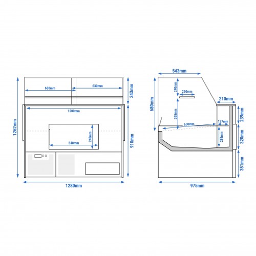 Serve Over Counter - 1280x975mm -...