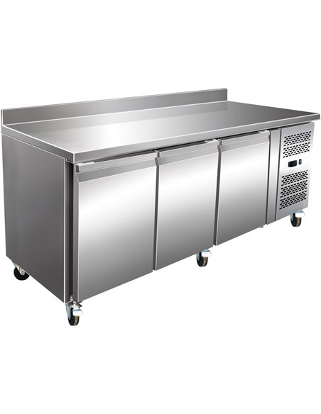 Professional Refrigerated Counter with Upstand 3 Doors Depth 600mm | Stalwart DA-THSNACK3200TNEC