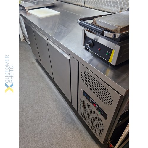 Professional Refrigerated Counter with Upstand 3 Doors Depth 600mm | Stalwart DA-THSNACK3200TNEC