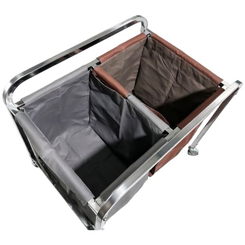 Commercial Dual Bag Stainless Steel Linen/Waste Trolley 900 x 650 x 850mm | Stalwart DA-WHDC9065B2
