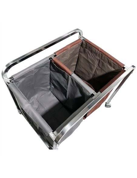 Commercial Dual Bag Stainless Steel Linen/Waste Trolley 900 x 650 x 850mm | Stalwart DA-WHDC9065B2