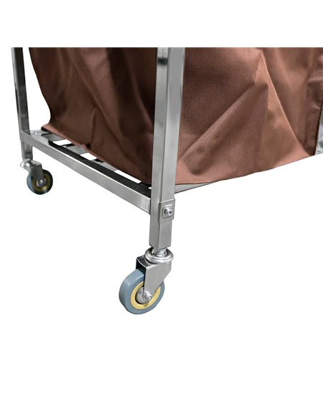 Commercial Dual Bag Stainless Steel Linen/Waste Trolley 900 x 650 x 850mm | Stalwart DA-WHDC9065B2