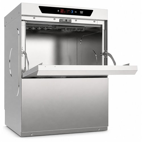 Commercial Dishwasher with  detergent + rinse  + drain pump 500 Plates/h 500x500mm rack 230V | Stalwart DA-INOK102