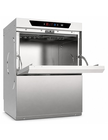 Commercial Dishwasher with  detergent + rinse  + drain pump 500 Plates/h 500x500mm rack 230V | Stalwart DA-INOK102