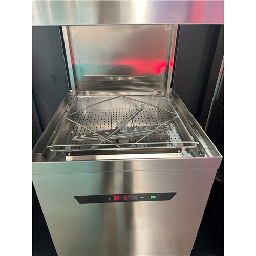 Commercial Hood Type Dishwasher with detergent + rinse pump 1080 Plates/h 500x500mm Rack 8.7kW 400V | Stalwart DA-INOK104