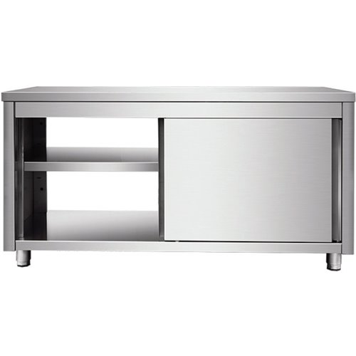 Commercial Pass through Worktop Floor Cupboard Sliding doors Stainless steel Width 1200mm Depth 700mm | Stalwart DA-THADR127