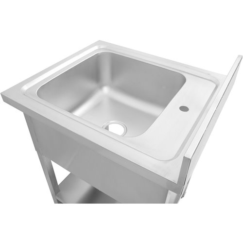 Commercial Sink Stainless steel 1 bowl Bottom shelf Splashback 600mm Depth 600mm | DA-THSTR66BM1