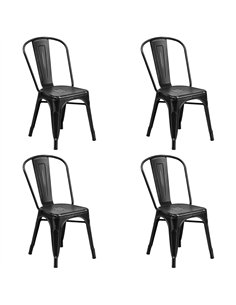 Commercial Antique Bronze Metal Dining Chair 200kg Capacity | Stalwart DA-WW163AB