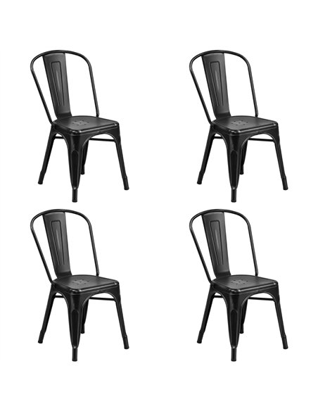 Commercial Antique Bronze Metal Dining Chair 200kg Capacity | Stalwart DA-WW163AB