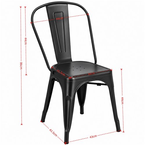 Commercial Antique Bronze Metal Dining Chair 200kg Capacity | Stalwart DA-WW163AB