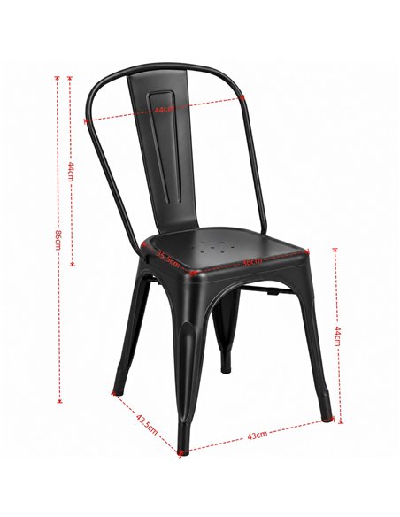 Commercial Antique Bronze Metal Dining Chair 200kg Capacity | Stalwart DA-WW163AB