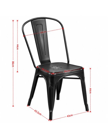 Commercial Gun Metal Dining Chair 200kg Capacity | Stalwart DA-WW163GM