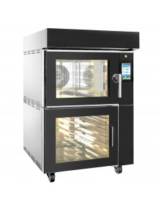 Electric Commercial Convection Oven with Steam Injection - Touchscreen - 5x 600x400mm - Black - Prover Cabinet