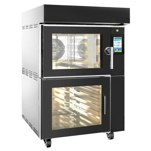 Electric Commercial Convection Oven with Steam Injection - Touchscreen - 5x 600x400mm - Black - Prover Cabinet