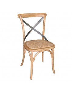 Bolero Wooden Dining Chairs with Backrest (Pack of 2)