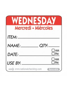 50mm Wednesday Removable Day Label (500)