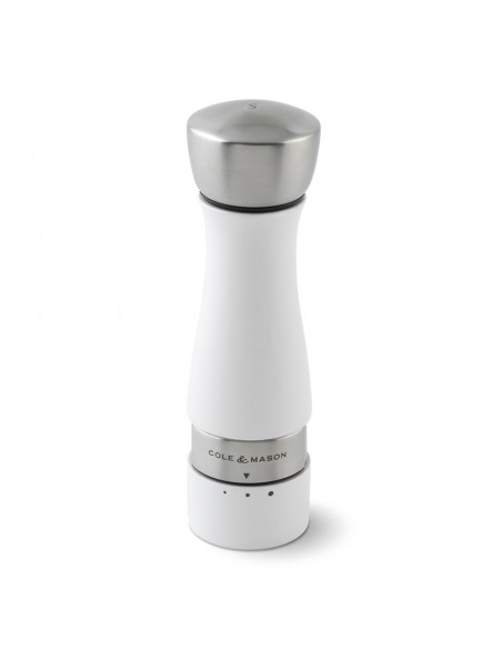 Cole & Mason Gourmet Precision Oldbury Glacier White Gloss Lacquered Beech Salt Mill