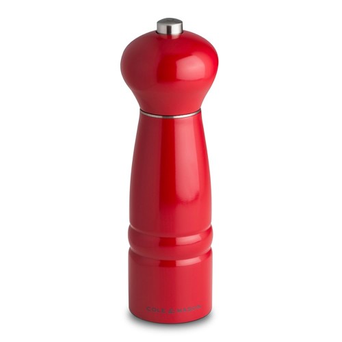 Cole & Mason Precision Windsor Flame Red Gloss Lacquered Beech Pepper Mill 180mm