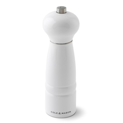 Cole & Mason Precision Windsor Glacier White Gloss Lacquered Beech Pepper Mill 180mm