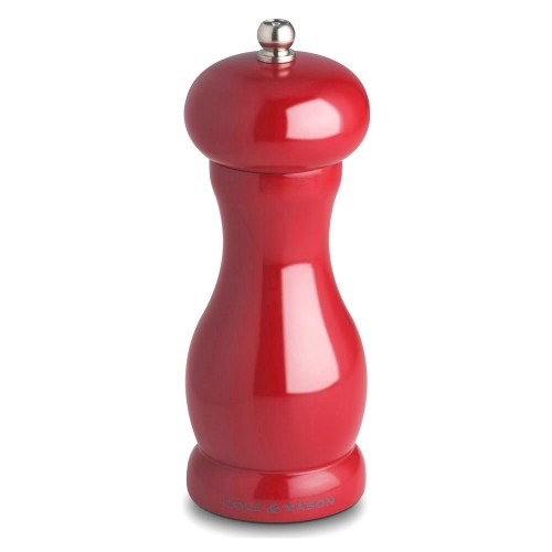 Cole & Mason Oxford Flame Red Gloss Lacquered Beech Pepper Mill 155mm