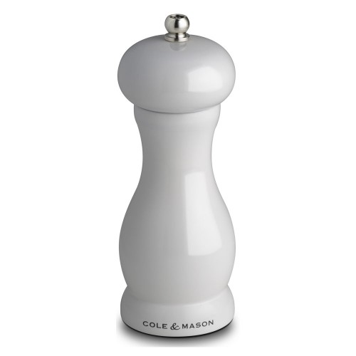 Cole & Mason Oxford Glacier White Gloss Lacquered Beech Pepper Mill 155mm