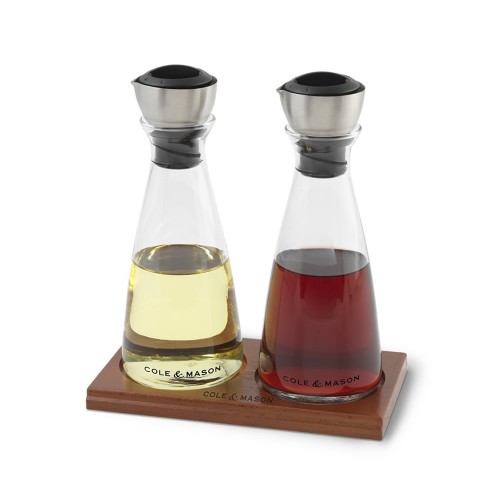 Cole & Mason Glass and Stainless Steel Flow Select Oil & Vinegar Pourer Gift Set