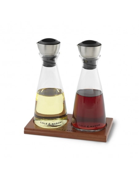 Cole & Mason Glass and Stainless Steel Flow Select Oil & Vinegar Pourer Gift Set
