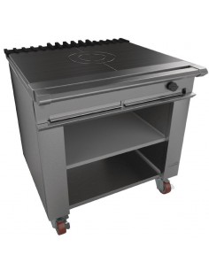 Falcon Chieftain Single Bullseye Solid Top Boiling Table with Castors Natural Gas G1026BX