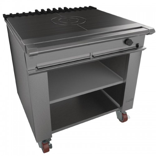 Falcon Chieftain Single Bullseye Solid Top Boiling Table with Castors Natural Gas G1026BX