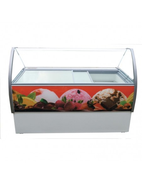 Crystal Venus Elegante 13 Pan Ice Cream Display Counter VenusEle56