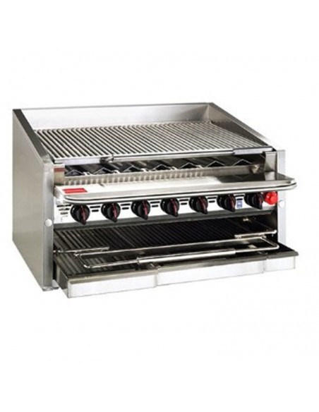 MagiKitch'n CM-636-RMB Natural Gas 7 Burner Radiant Chargrill