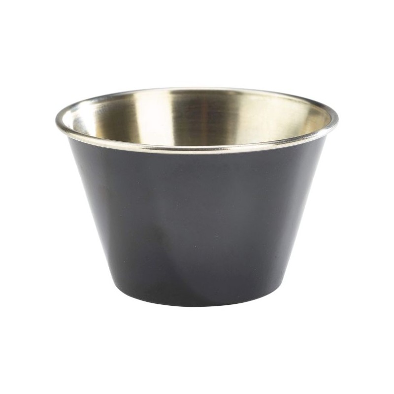 6oz Stainless Steel Ramekin Black NEVRAMST6BK Next Day Catering
