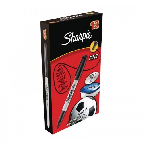 Sharpie Fine Permanent Marker Black 12 Pack