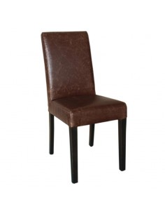 Bolero Faux Leather Dining Chair Antique Tan Pack of 2