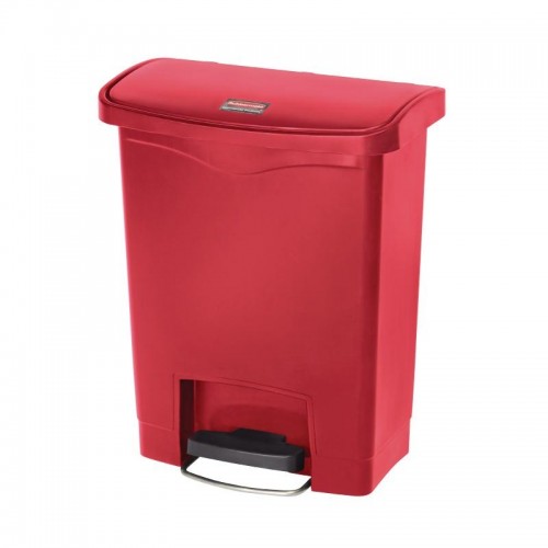 Rubbermaid Slim Jim Step on Front Pedal Red 30Ltr