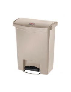 Rubbermaid Slim Jim Step on Front Pedal Beige 30Ltr