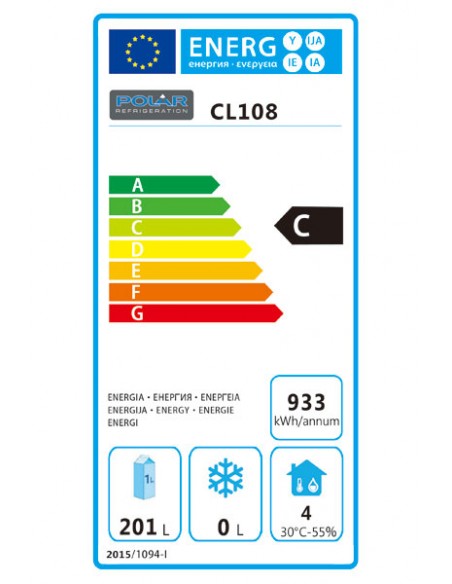 Polar Double Door Refrigerated Counter with Marble Work Top 240Ltr