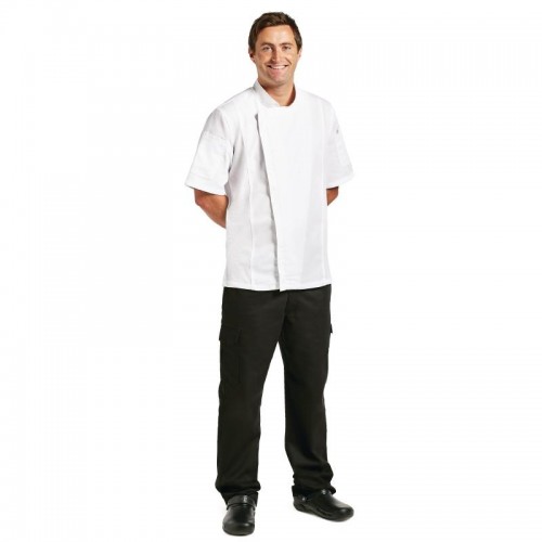 Chef Works Springfield Zipper Mens Chefs Jacket White L
