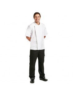 Chef Works Springfield Zipper Unisex Chefs Jacket White XL