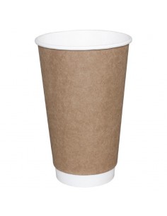 Fiesta Takeaway Coffee Cups Double Wall Kraft 8oz x25