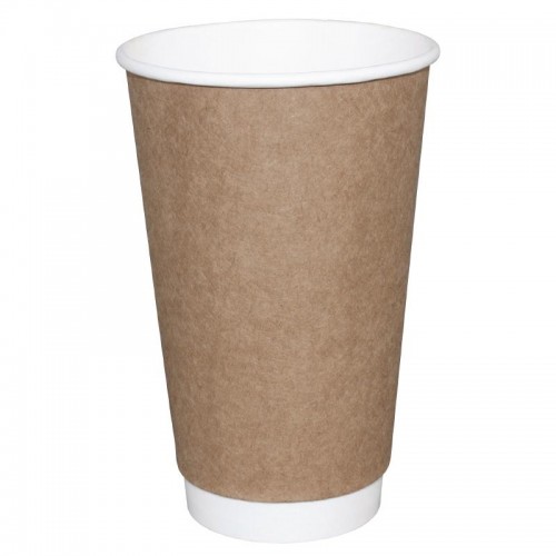 Fiesta Takeaway Coffee Cups Double Wall Kraft 8oz x25