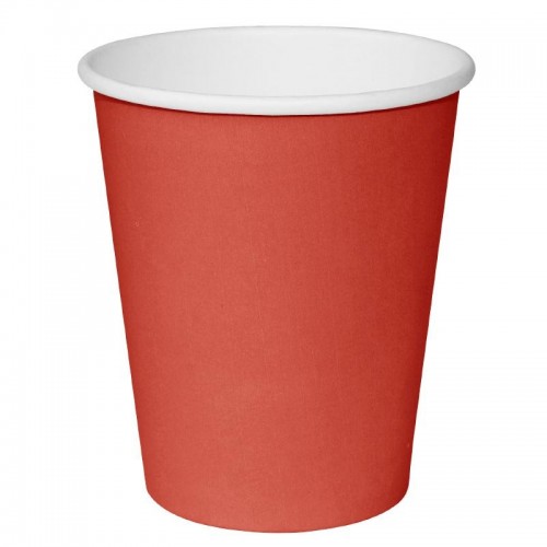 Fiesta Takeaway Coffee Cups Single Wall Red 8oz x50