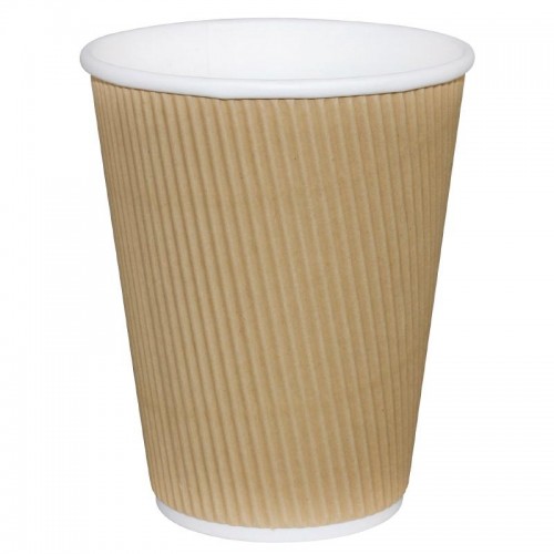 Fiesta Takeaway Coffee Cups Ripple Wall Kraft 8oz x500