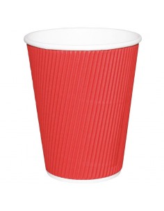 Fiesta Takeaway Coffee Cups Ripple Wall Red 8oz x500