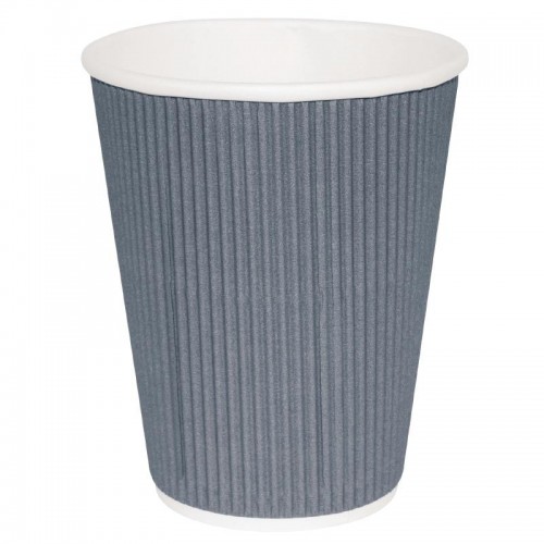 Fiesta Takeaway Coffee Cups Ripple Wall Charcoal 8oz x25