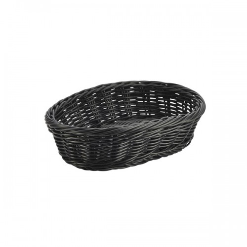 Black Oval Polywicker Basket 22.5 x 15.5 x 6.5cm