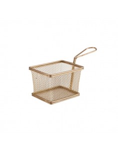 Copper Serving Fry Basket Rectangular 12.5 x 10 x 8.5cm