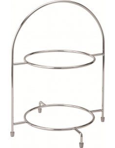 UTOPIA -Chrome 2 Tier Cake Plate Stand 12.5" (32cm) - to hold 2 x 23cm Plates