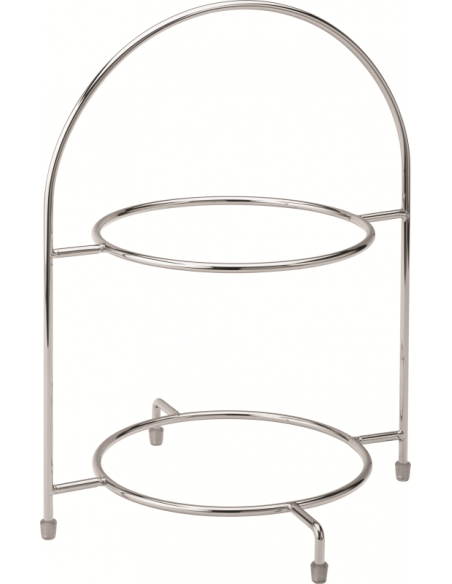 UTOPIA -Chrome 2 Tier Cake Plate Stand 12.5" (32cm) - to hold 2 x 23cm Plates