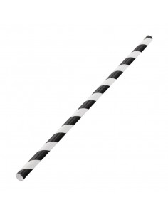 Utopia Biodegradable Paper Straws Black Stripes